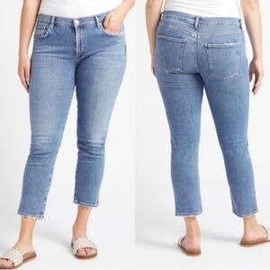 Agolde Women's 32 Toni Mid Rise Light Indigo‎ Slim Straight Denim Blue Jeans